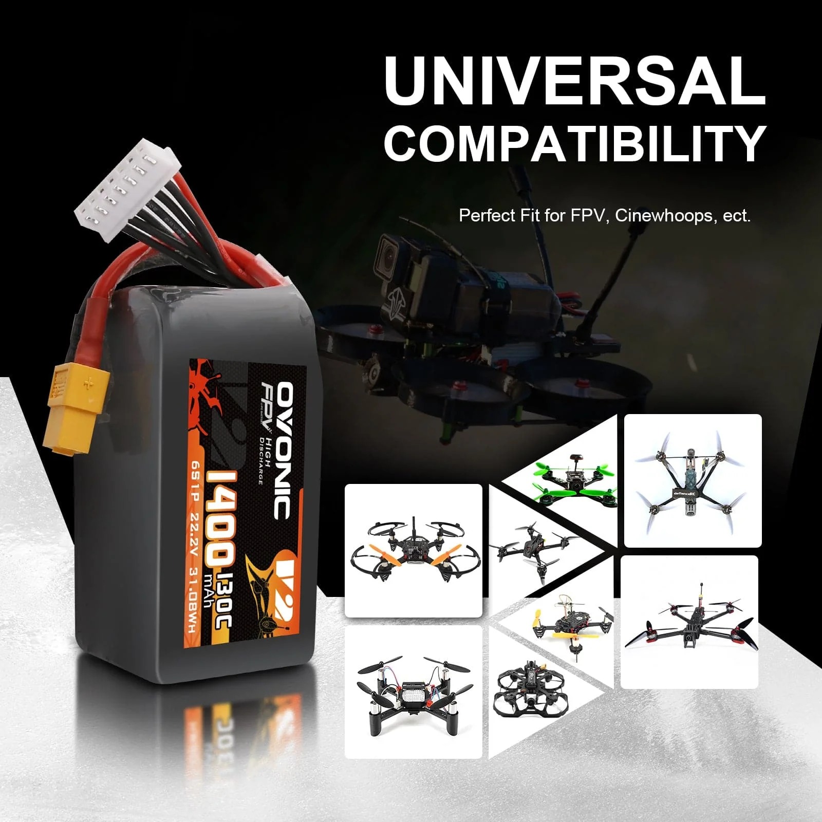 Batería LiPo Ovonic 6S 22.2V 1 - Fpv Drone Goggles reseña y precio